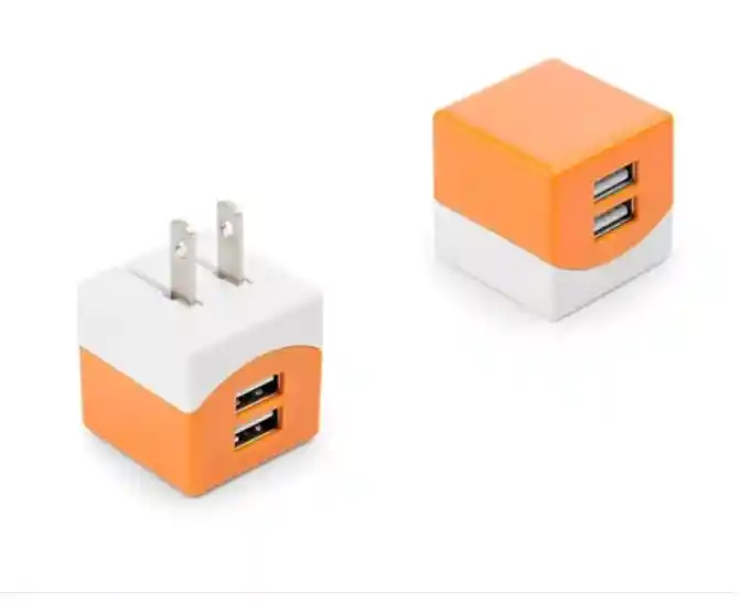 1x Enchufe Usb Doble Pared Cargador Doble Puerto Usb Marranito Celular 1a