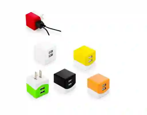 1x Enchufe Usb Doble Pared Cargador Doble Puerto Usb Marranito Celular 1a