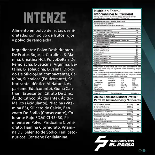 Intenze Fruit Punch 14 Servicios