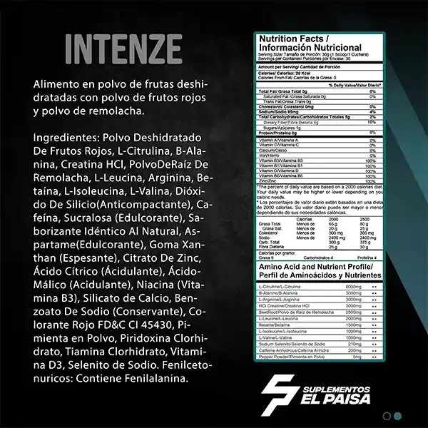 Intenze Citrus Punch 30 Servicios