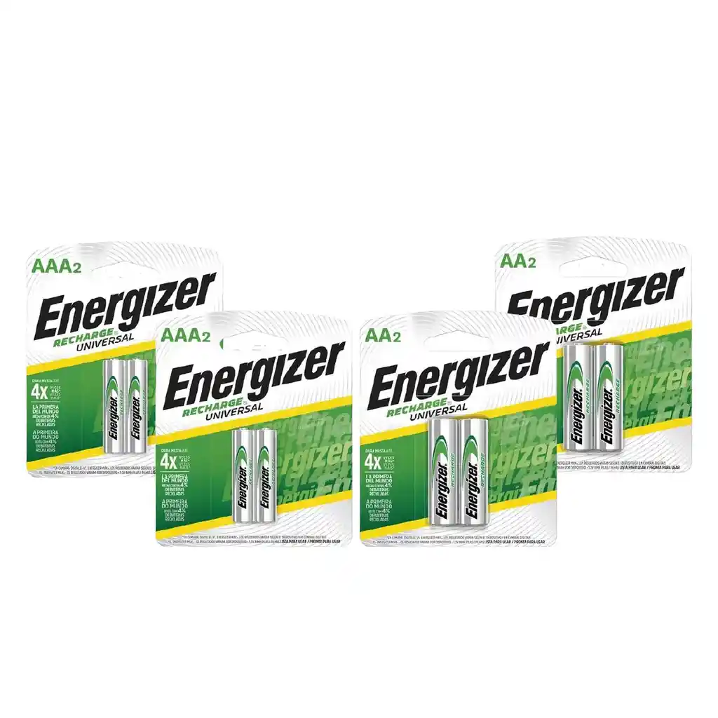 Pilas Recargables Energizer 2aa X2 Y 2aaa X2 (8 Pilas)