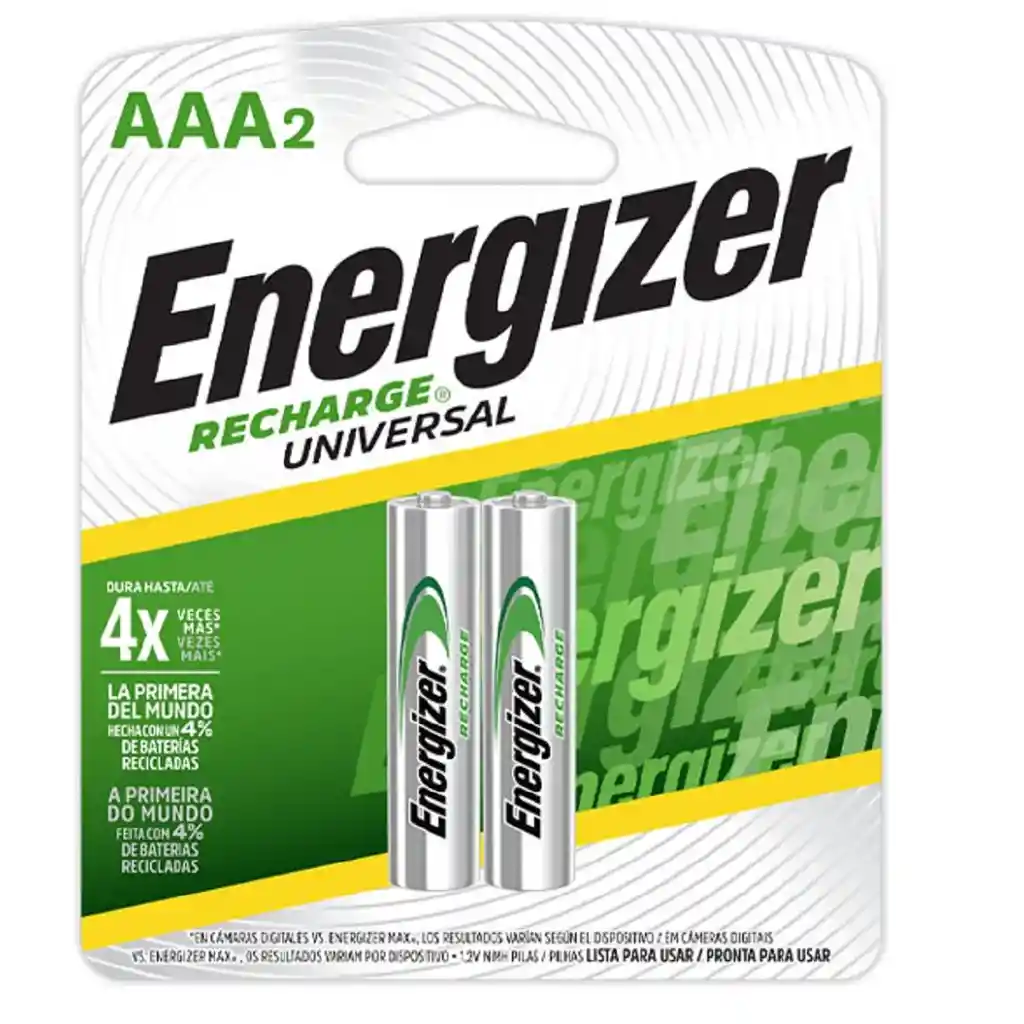 Pilas Recargables Energizer 2aa X2 Y 2aaa X2 (8 Pilas)