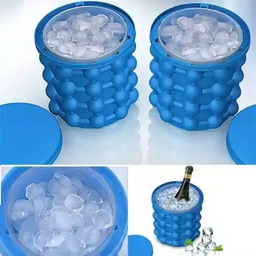Hielera Flexible Portátil Conservar Cubos Ice Cube Color Azul