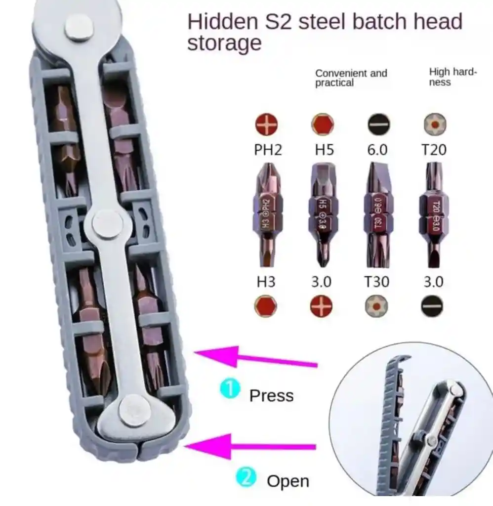 Kit De Destornilladores De Trinquete Reparador De Brocas