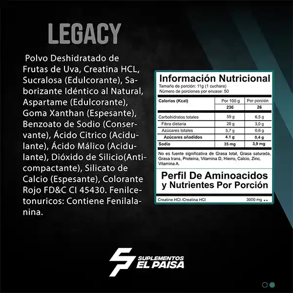 Legacy Fruit Punch 50 Servicios