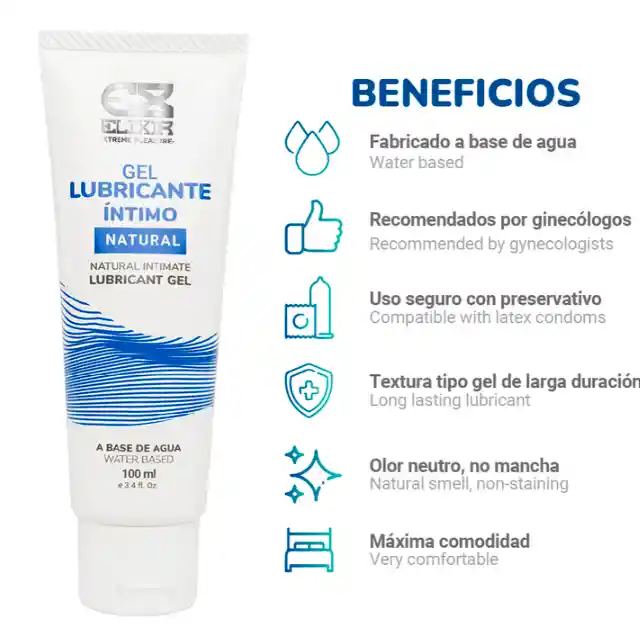 Elixir Lubricante 100ml A Base De Agua Sexo Anal Vaginal Resequedad