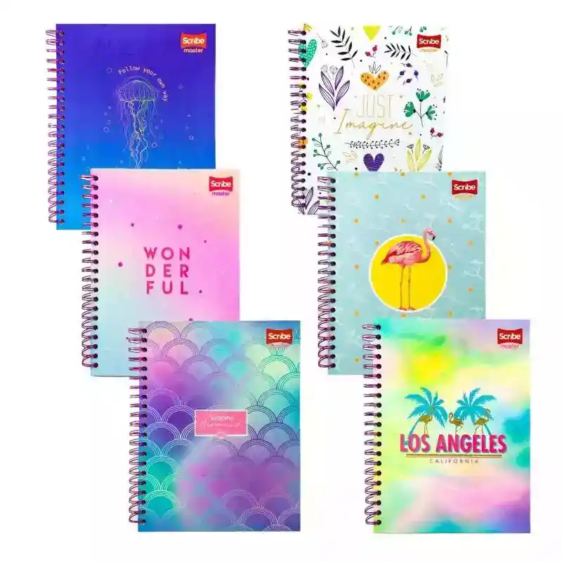 Cuaderno 85 Argollado Tapa Blanda Femenino Cuadriculado