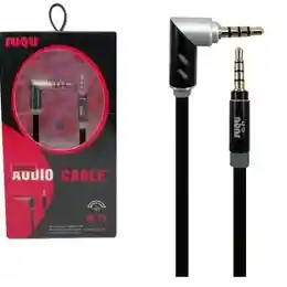 Cable Auxiliar Stereo Punta En L 90 Grados Calidad Alta 1a-1 Metro- Cable Reforzado