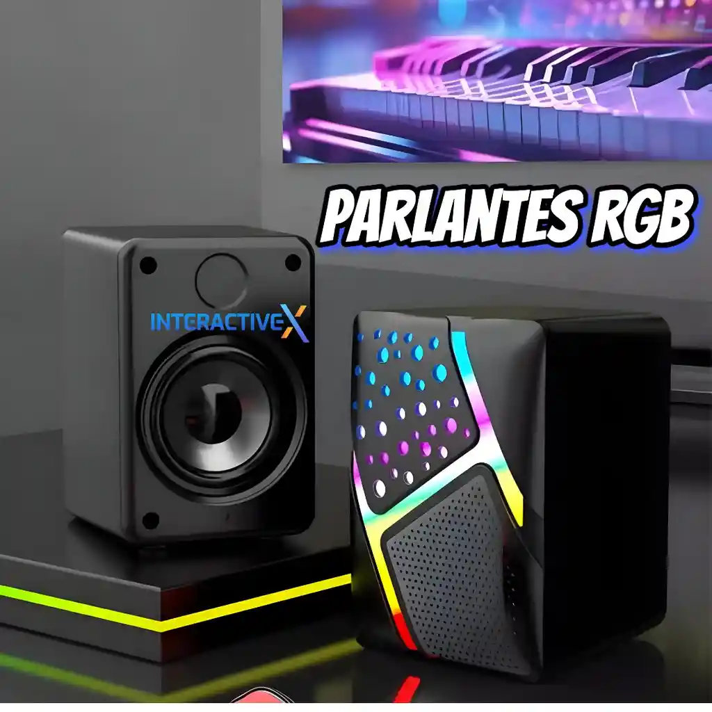 Parlante Rgb Para Pc Con Bajo / Parlantes Rgb Para Pc