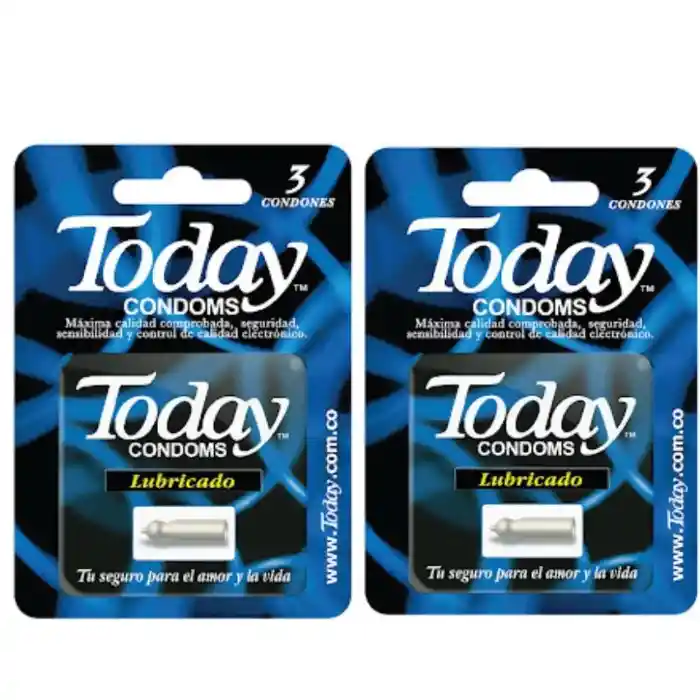 *2 Condón Today Preservativo Lubricado X 6 Und