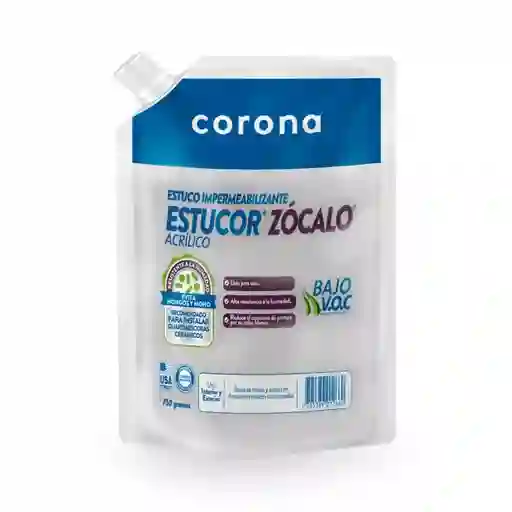 Estuco Impermeabilizante 750g Estuco Acrílico Zócalo Corona