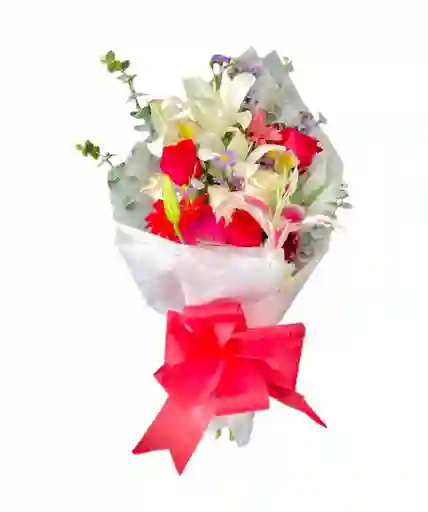 Flores De Gerberas Y Lirios En Bouquet