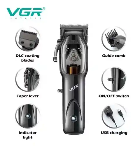Maquina De Cortar Motor Magnético Vgr V-653 - Negra 110v/220v