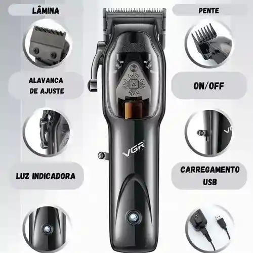 Maquina De Cortar Motor Magnético Vgr V-653 - Negra 110v/220v