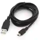 Cable Blindado Negro Mini Usb 5 Pines 3m Para Celular Mp3 Mp4 Tablet Controles Consolas Parlantes Impresoras Tv