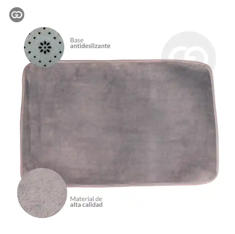 Tapete Alfombra Antideslizante Gris 58x38cm Terciopelo Corto