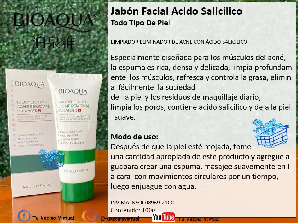 Suero, Crema Anti Acné Y Jabón De Acido Salicílico Bioaqua