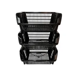 Almacenador Organizador Apilable Frutas Verduras Multiuso 3 Niveles Negro Buhogar