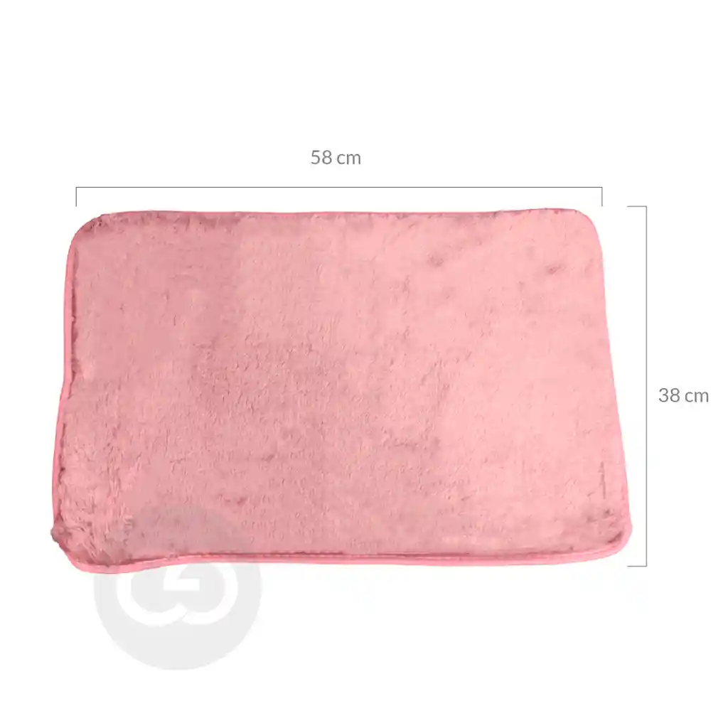 Tapete Alfombra Antideslizante Rosa 58x38cm Terciopelo