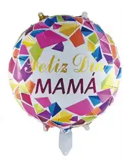 Globo Foil Redondo Feliz Dia Mama Colores 18"