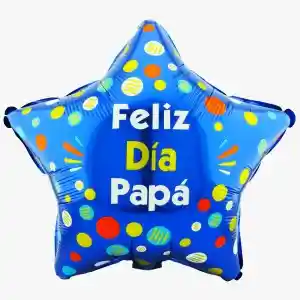 Globo Foil Estrella Azul Feliz Dia Papa 18"