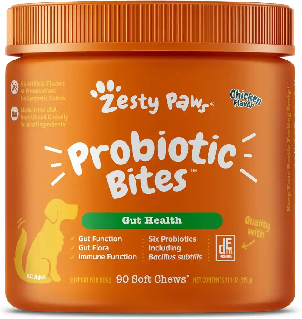 Snack Masticables Probiótico Zesty Paws Para Perros Gut Health X 90 Soft Chews