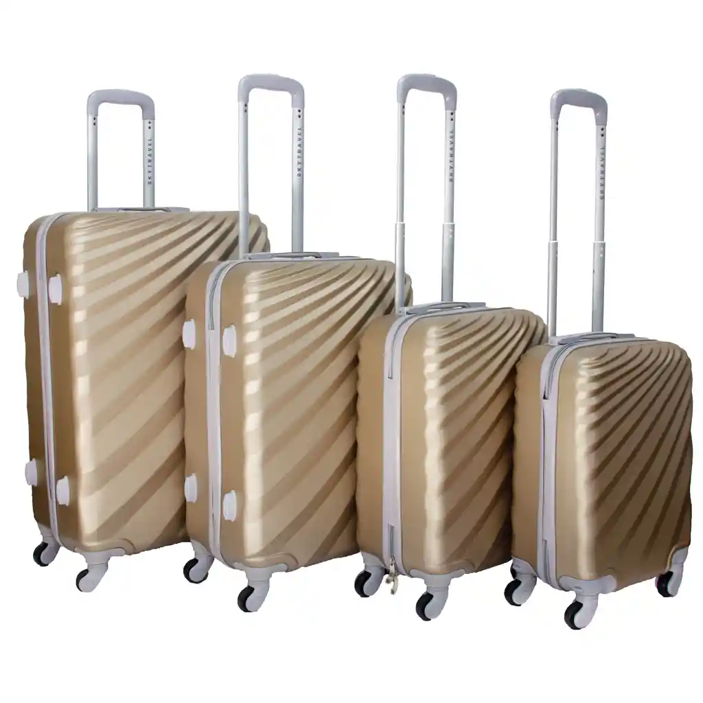 Set 4 Maletas Rigidas Viaje4 Ruedas Abs Sky Travel