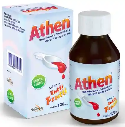 Athen (bromhexina Clorhidrato Gliceril Guayacolato 120 Ml Sabor Tuti Fruti