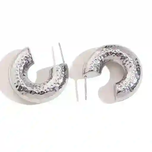 Aretes Hoops Grabado Plata