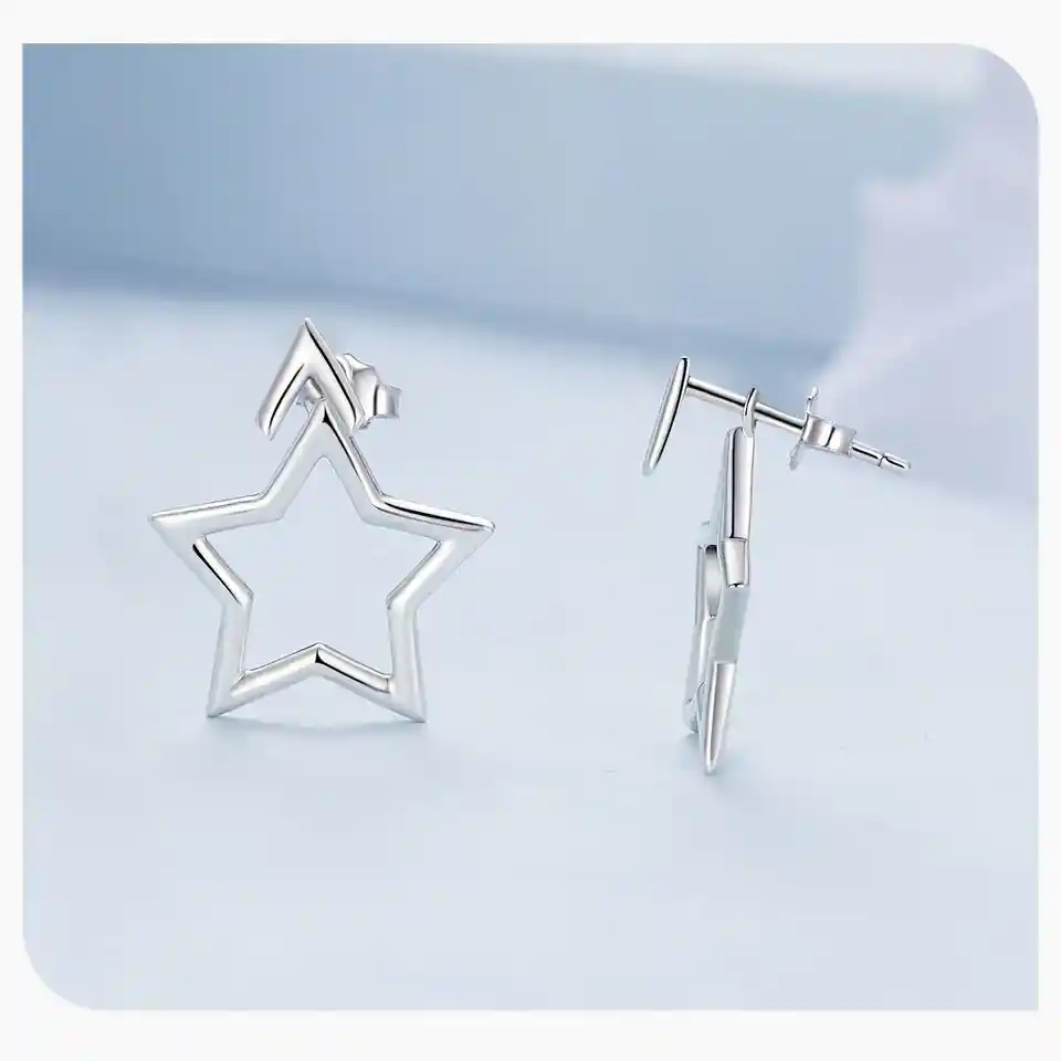 Aretes Estrella Para Mujer Fabricados En Plata 925