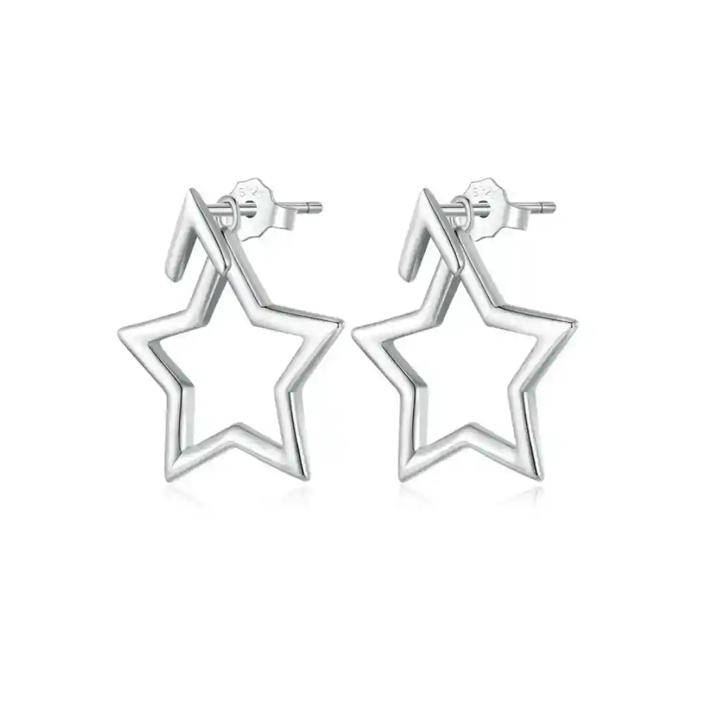 Aretes Estrella Para Mujer Fabricados En Plata 925