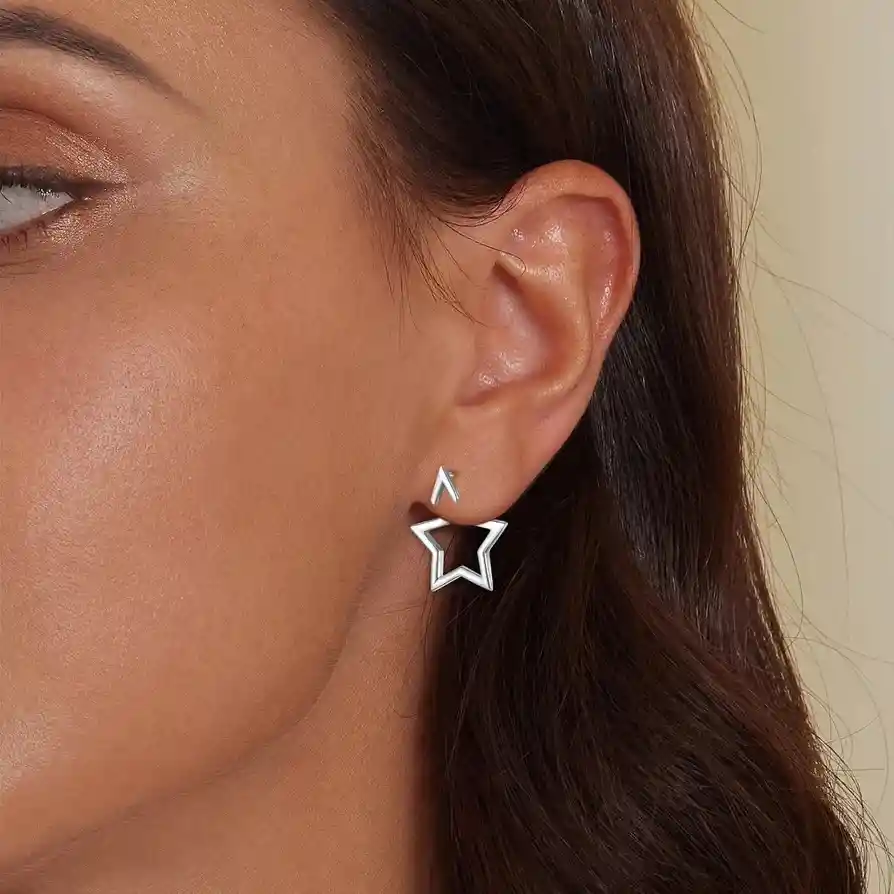 Aretes Estrella Para Mujer Fabricados En Plata 925