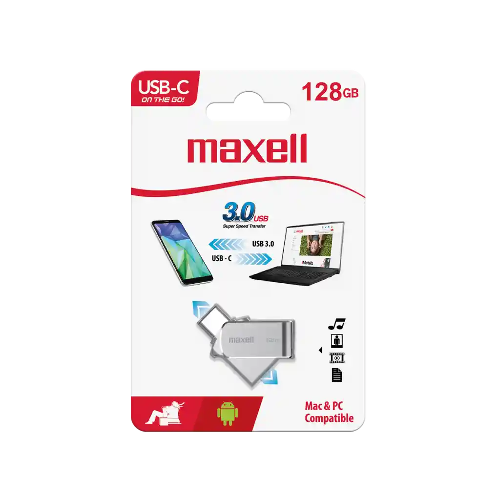 Maxell Memoria Usb Otg 128gb 3.0 C/conect Tipo C