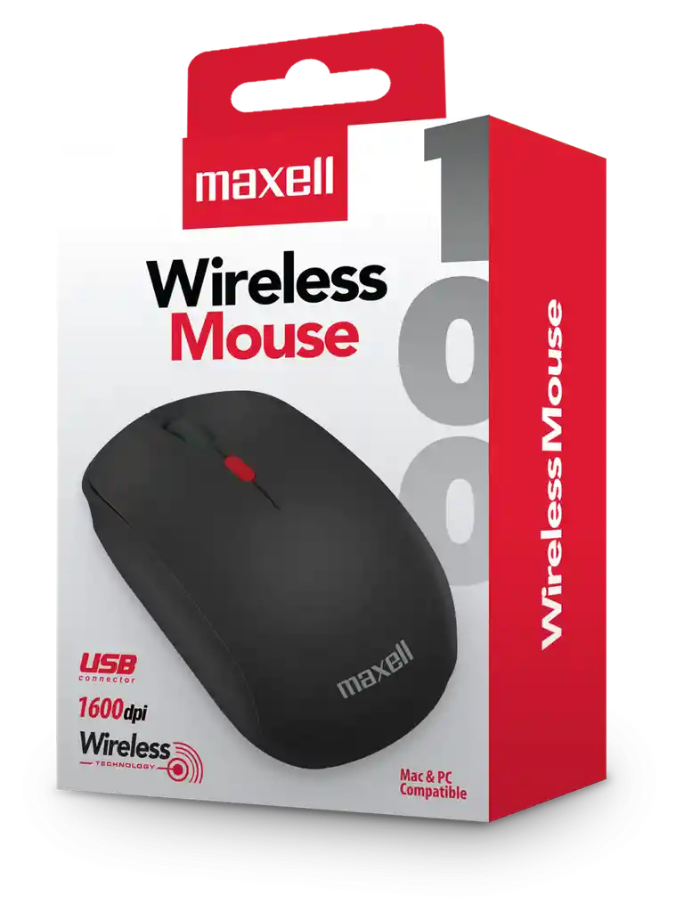 Maxell Mouse Mowl-100 Black Inalambrico 1600 Dpi