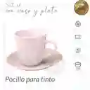 Set X6 Pocillo 120ml Relieve Elegante + Plato Para Café