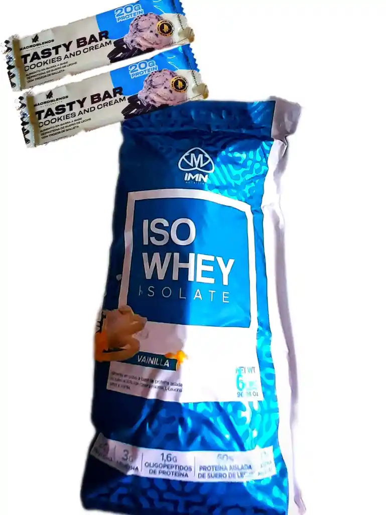 Iso Whey Isolate De 6 Lb + 2 Barras De Proteina Sabor Vainilla 2724 Grs