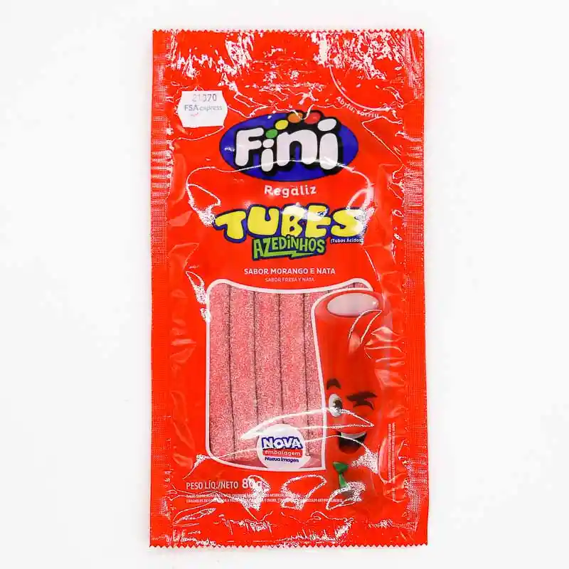 Gomas Fini Tubos 80gr Acido Fresa