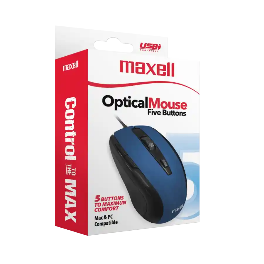 Maxell Mouse Mowr-105 Optical Five Button Navy