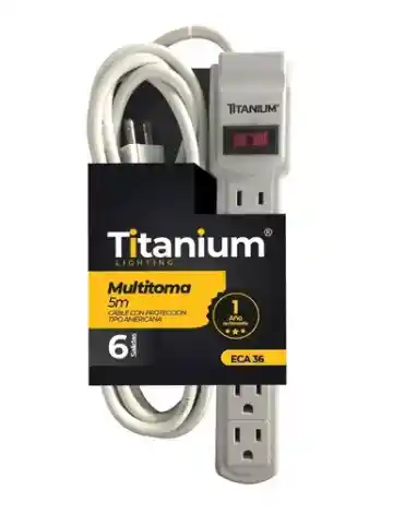 Multitoma 6 Salidas 5m Cable Con Proteccion Titanium
