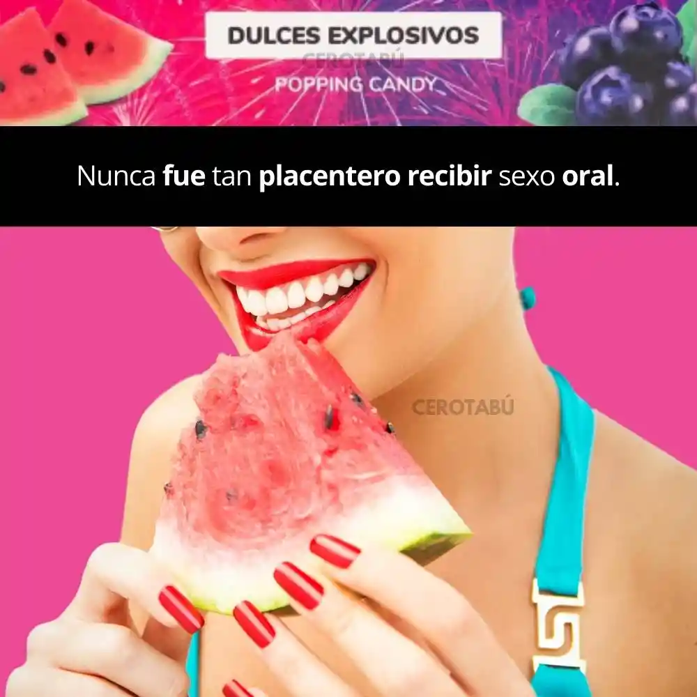 Dulce Explosivo Saborizado Para Sexo Oral X 5g