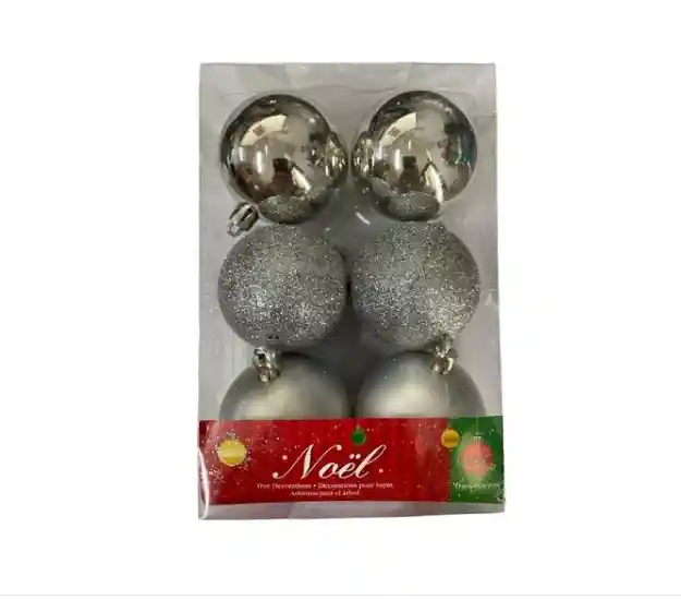 Juego Bolas Navideñas Adornar Arbolito De Navidad Colgar 1a