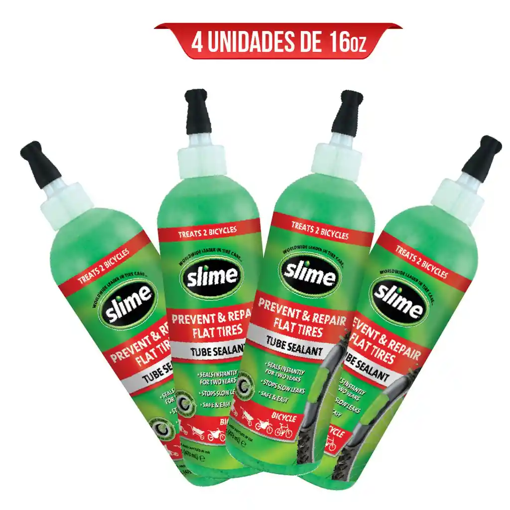 Sellador Llantas Neumatico Slime 16 Oz X4 Und