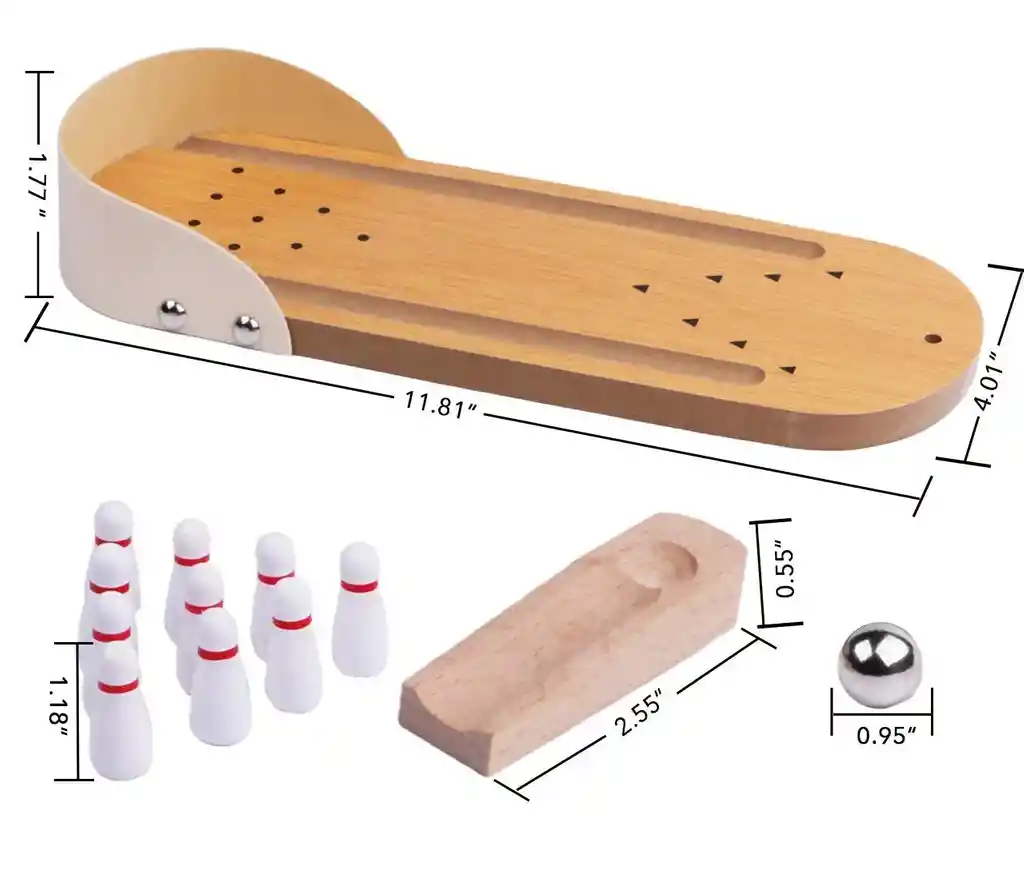 Mini Juego De Bolos De Mesa De Madera Para Niños