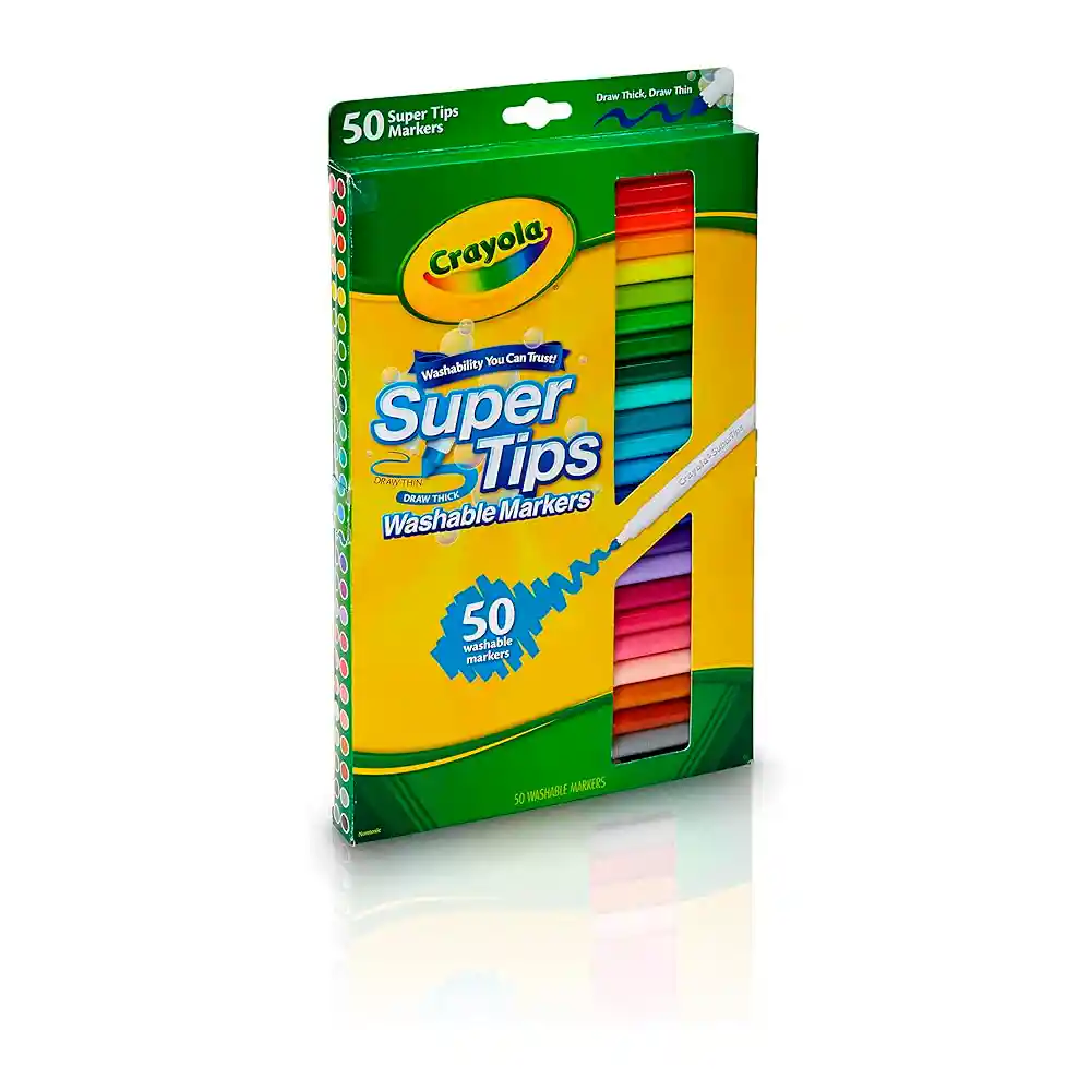 Marcador Crayola, Plumones Lavables Super Tips X 50 Colores