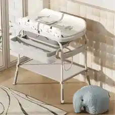 Soporte Y Bañera Bebe Con Cambiador Niño Completo Tina Gris