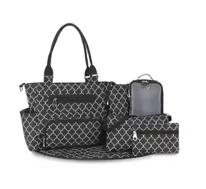 Bolso Pañalera Para Bebe Tamaño Grande Niño Y Niña Negra