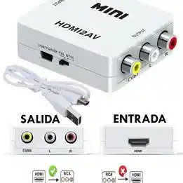 Convertidor Vídeo Hdm Digital A Rca Av Análogo Tv Antigua - De Hdmi Para Ver En Pantallas Con Rca