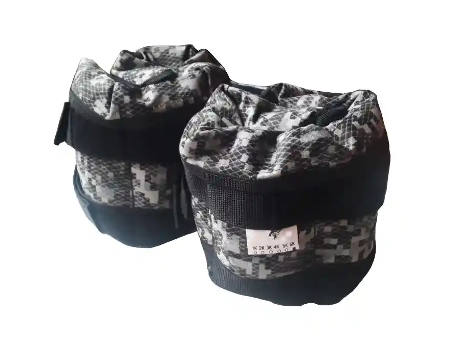 Pesas Tobilleras Tonifica Ajustable Peso Total 8kg 16lb Par - Gris Pixelado