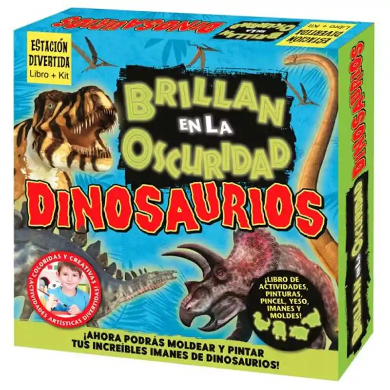 Libro + Kit Dinosaurios Brillan En La Oscuridad Lexus