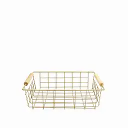 Canasta Rectangular Con Asas Madera